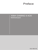 MSI X99A GAMING 9 ACK User manual