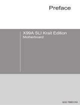 MSI X99A SLI Krait Edition User manual