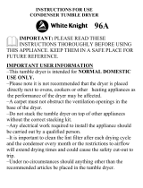 White Knight C96AS User manual