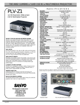 Sanyo PLV-Z1 Datasheet