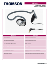 Thomson HED241 Outdoor Stereo neckband headphone Datasheet
