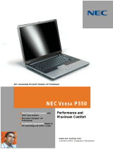 NEC Versa P550 - Intel Pentium M750, 1024MB, 80GB, Win XP Pro, AZERTY Datasheet