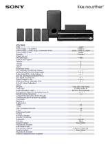 Sony 5.1 Home Theatre Package 750SS Datasheet