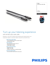 Philips SWA3512 1.0 m Fiber optic audio cable Datasheet