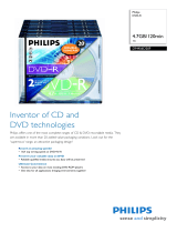 Philips DM4S6D20F 4.7GB / 120min 16x DVD-R Datasheet