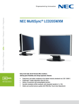 NEC MultiSync® LCD205WXM Datasheet