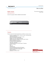 Sony RDR-VX420GIS Datasheet