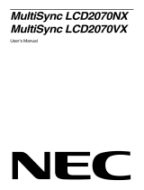 NEC LCD2070VXBLK User manual