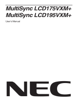 NEC MultiSync® LCD175VXM User manual