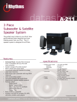 iRhythms3 Piece Subwoofer & Satellite Speaker System, Black