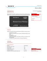 Sony MSX-M4GSX-TRIPOD Datasheet