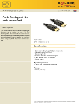 DeLOCK Cable Displayport 3m male - male Gold Datasheet