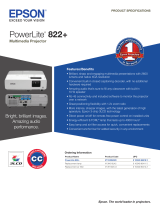 Epson PowerLite 822+ Datasheet