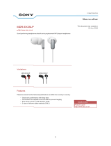 Sony MDR-EX35LPB Datasheet