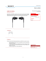 Sony MDR-EX300SLB Datasheet