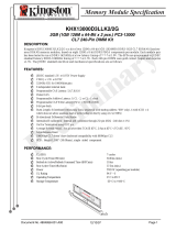 Kingston Technology TD-KHX13000D3LLK2/2G Datasheet