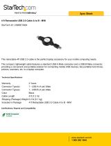 StarTech.com 4 ft Retractable USB 2.0 Cable A to B - M/M Datasheet