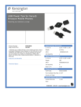 Kensington USB Power Tips for Sony Ericsson Mobile Phones Datasheet