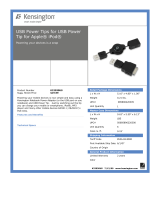 Kensington USB Power Tips for Sony Ericsson Mobile Phones Datasheet