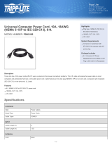 Tripp Lite Universal Computer Power Cord, 10A, 18AWG (NEMA 5-15P to IEC-320-C13), 6-ft. Datasheet