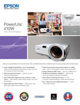 Epson 410W - PowerLite WXGA LCD Projector Datasheet