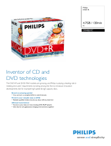 Philips DVD+R DR4S8B10F 4.7GB/120min 8x Datasheet