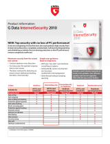 G DATA InternetSecurity 2010, 1 PC, PT Datasheet