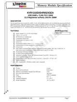 Kingston Technology KVR1333D3S4R9S/2GEA Datasheet