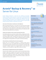 ACRONIS BACKUP AND RECOVERY 10 SERVER FOR LINUX - Datasheet