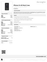 Kensington iPhone 4 & 4S Back Case Datasheet