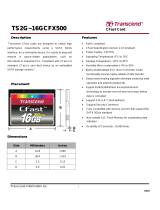 Transcend TS16GCFX500 Datasheet