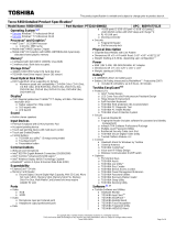 Toshiba R850-S8510 Datasheet