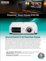 Epson PowerLite Home Cinema 8700UB Datasheet