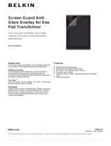 Belkin Screen Guard Anti-Glare Overlay Datasheet