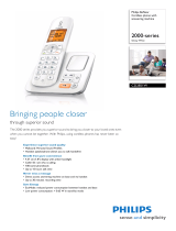 Philips Cordless phone with answering machine CD2851W Datasheet