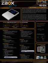 Zotac ZBOX HD-ID34BR Datasheet