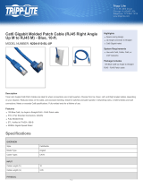 Tripp Lite Cat6 Gigabit Molded Patch Cable (RJ45 Left Angle M to RJ45 M) - Blue, 10-ft. Datasheet