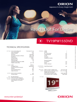 Orion TV19PW155DVD Datasheet