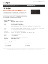 Panasonic WB-86-USB-P Datasheet