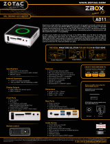 Zotac ZBOX nano XS AD11 Datasheet