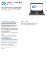 HP MOBILE WORKSTATION BUNDEL (LY562ET+H2P64ET+QK640ET) 8770w Quad-Core i7-3610QM 17.3"FHD met Ultra Extended Life Battery en 8GB geheugen User manual