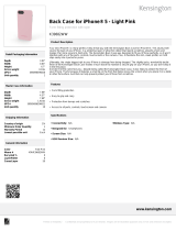 Kensington Back Case for iPhone® 5/5s - Light Pink Datasheet