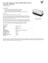 V7 Laser Toner for select BROTHER printer - replaces TN4100 Datasheet
