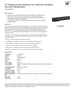 V7 Replacement Battery for selected Hewlett-Packard Notebooks Datasheet