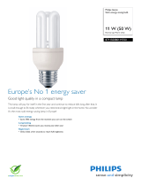 Philips Stick energy saving bulb 871150080119701 Datasheet