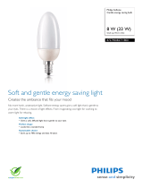 Philips Candle energy saving bulb 872790087722900 Datasheet