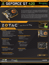 Zotac GeForce GT 420 Synergy Edition 1GB Datasheet