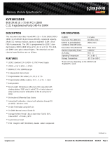 Kingston Technology KVR16R11D8/8 Datasheet