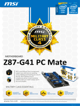 MSI Z87-G41 PC Mate Datasheet
