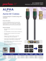Peerless Coax plug-Coax socket with adaptor, 1m Datasheet